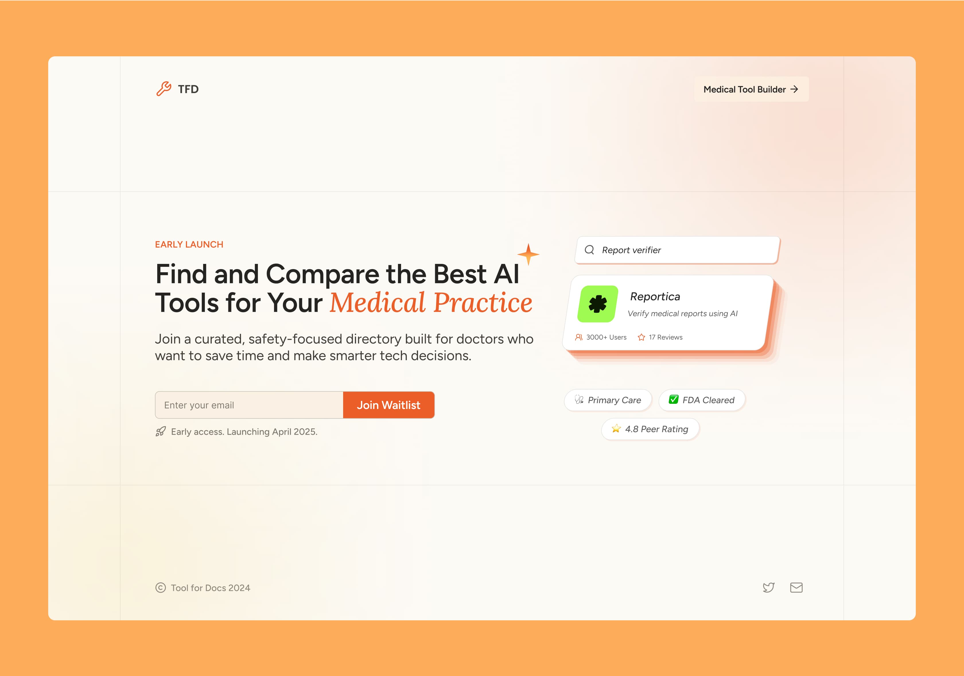 Redesign ToolForDocs hero for better conversions